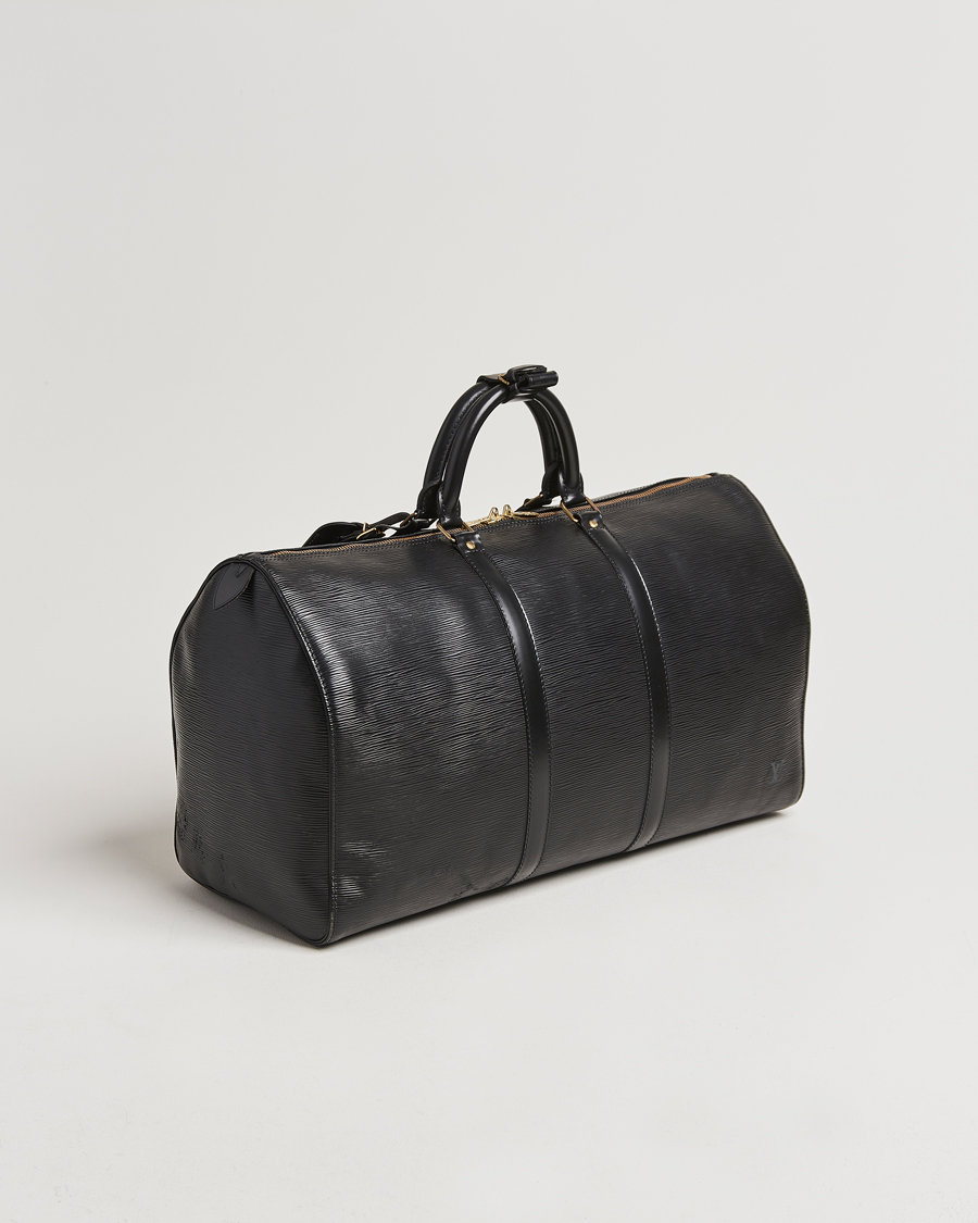 Homme | Louis Vuitton Pre-Owned Keepall 50 Epi Leather Travel Bag Black | Louis Vuitton Pre-Owned | Keepall 50 Epi Leather Travel Bag Black