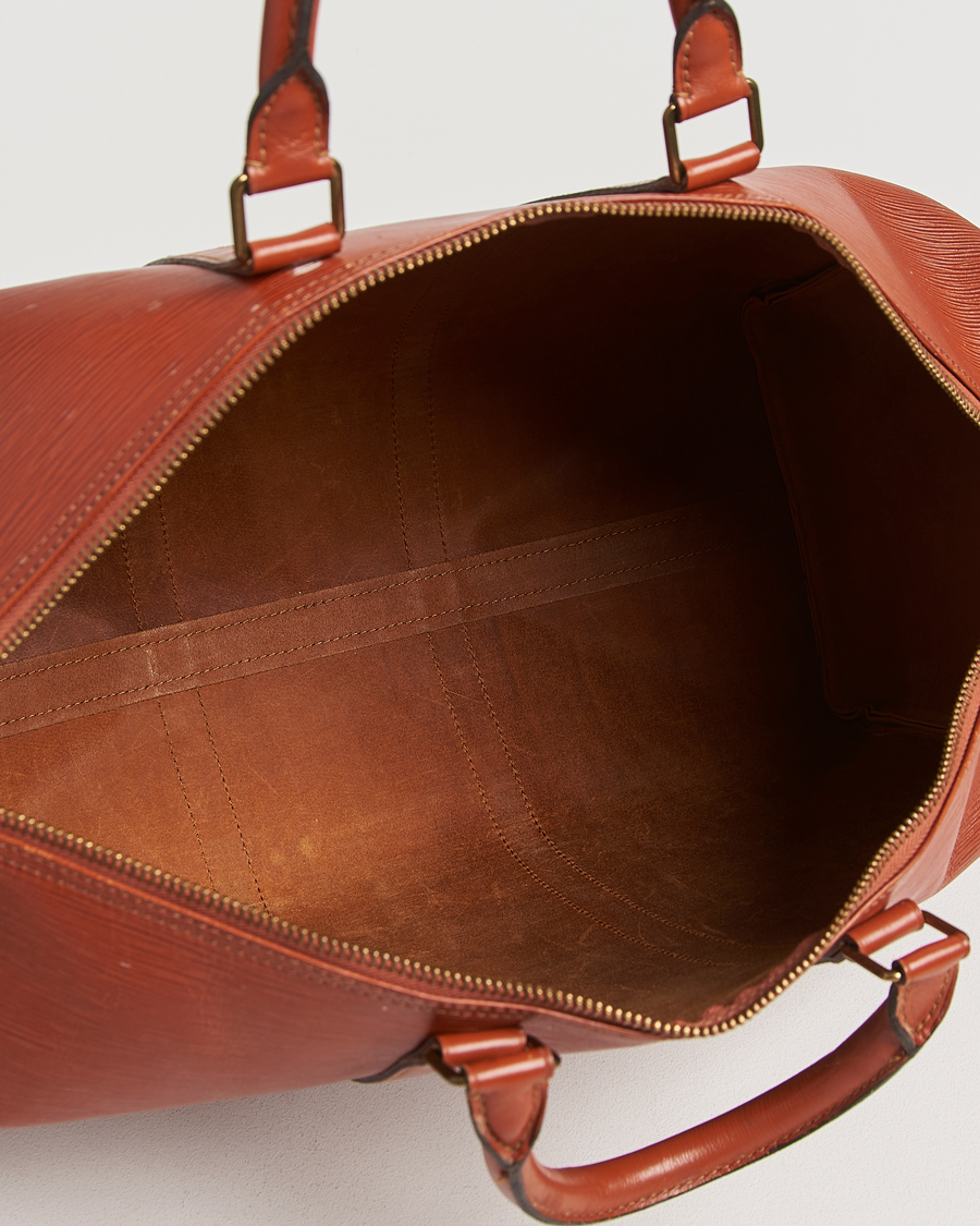 Heren | Louis Vuitton Pre-Owned Keepall 50 Epi Leather Travel Bag Brown | Louis Vuitton Pre-Owned | Keepall 50 Epi Leather Travel Bag Brown