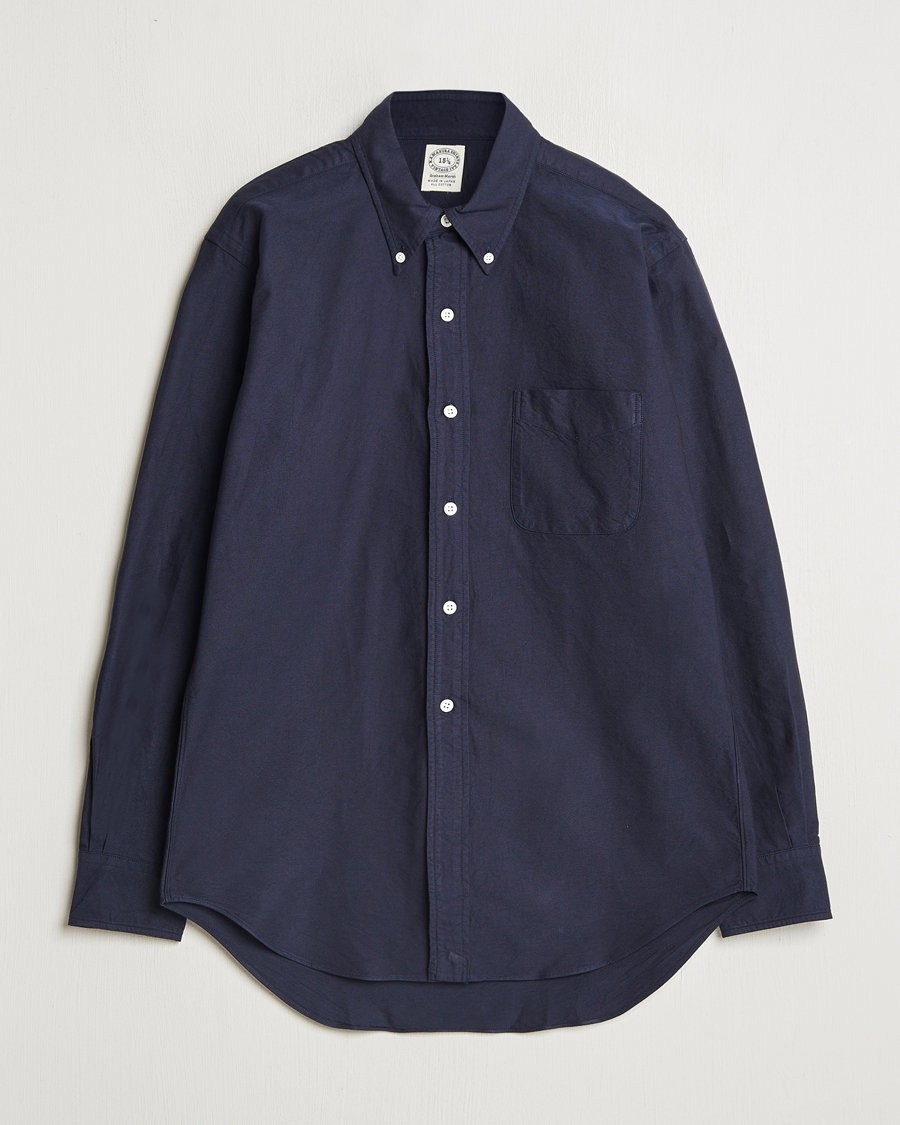 Heren | Overhemden | Kamakura Shirts | Vintage Ivy Oxford Button Down Shirt Navy