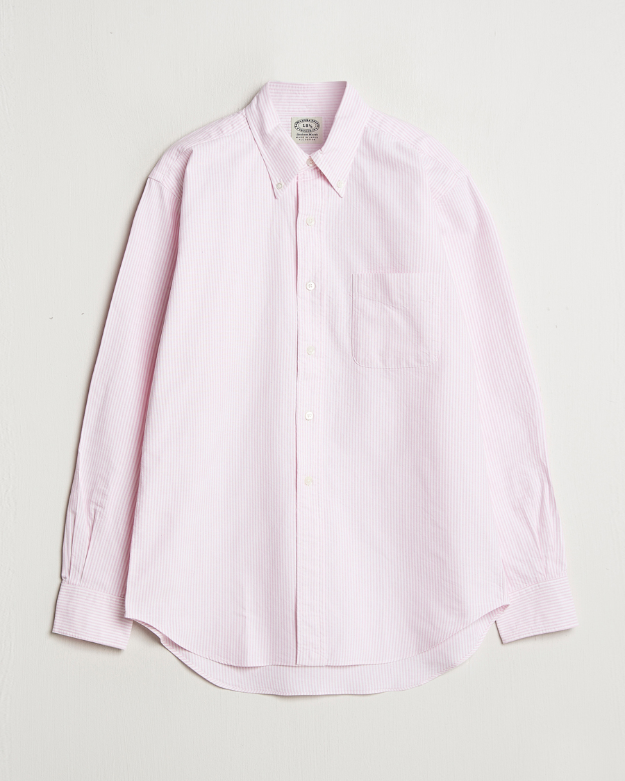 Homme | Chemises | Kamakura Shirts | Vintage Ivy Oxford Button Down Shirt Pink Stripe