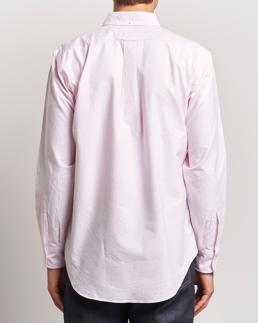 Homme | Chemises | Kamakura Shirts | Vintage Ivy Oxford Button Down Shirt Pink Stripe