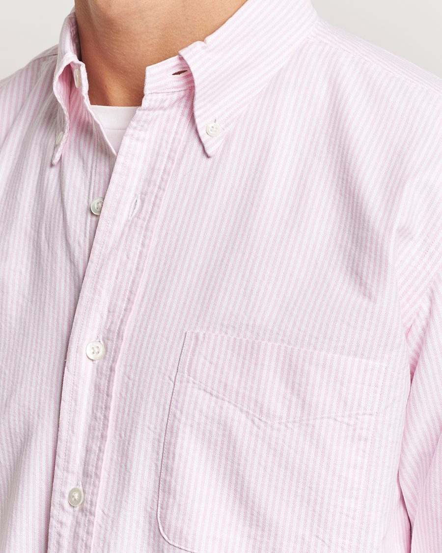 Homme | Chemises | Kamakura Shirts | Vintage Ivy Oxford Button Down Shirt Pink Stripe