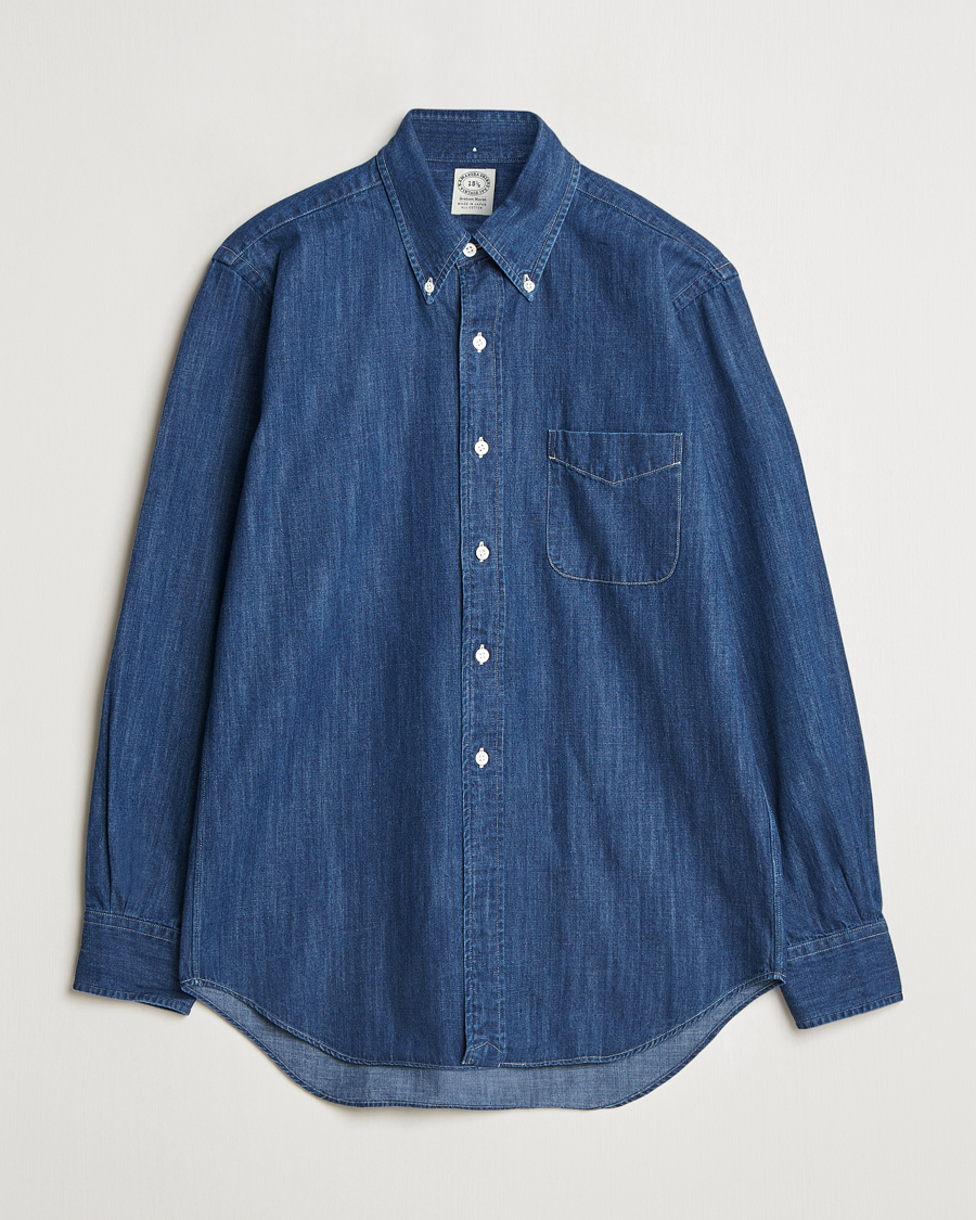 Homme | Chemises | Kamakura Shirts | Vintage Ivy Denim Button Down Shirt Dark Blue