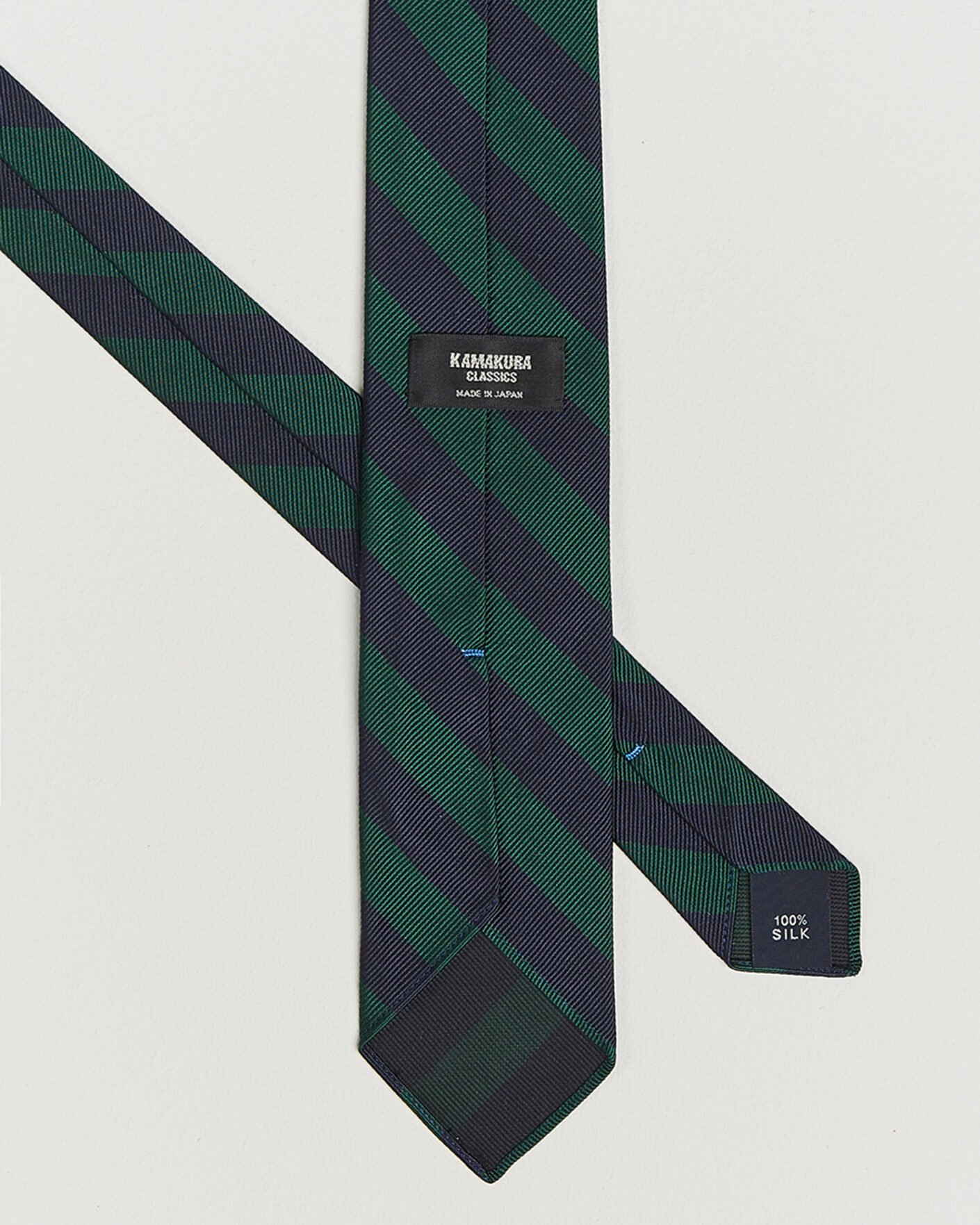 Homme | Cravates | Kamakura Shirts | Kamakura ShirtsVintage Ivy Regimental Stripe Silk TieNavy/Green