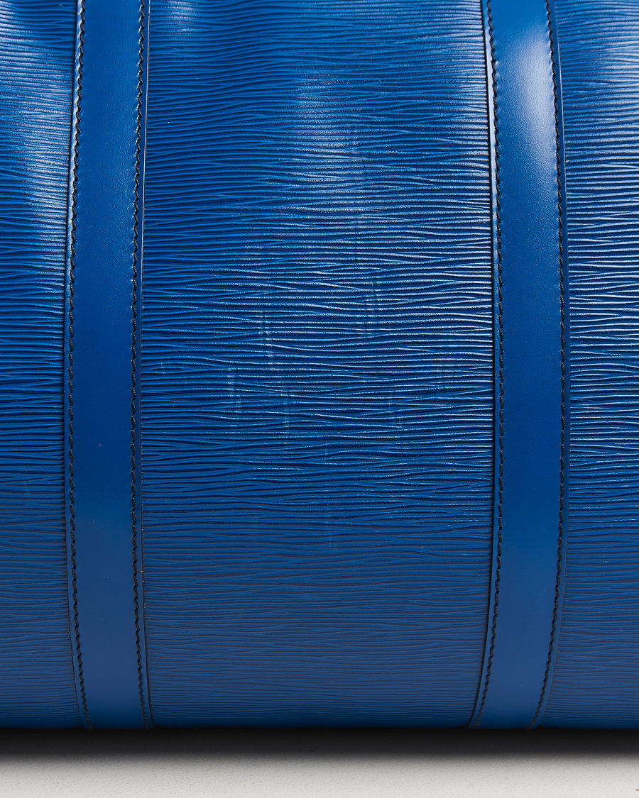 Heren | Louis Vuitton Pre-Owned Keepall 50 Epi Leather Travel Bag Blue | Louis Vuitton Pre-Owned | Keepall 50 Epi Leather Travel Bag Blue