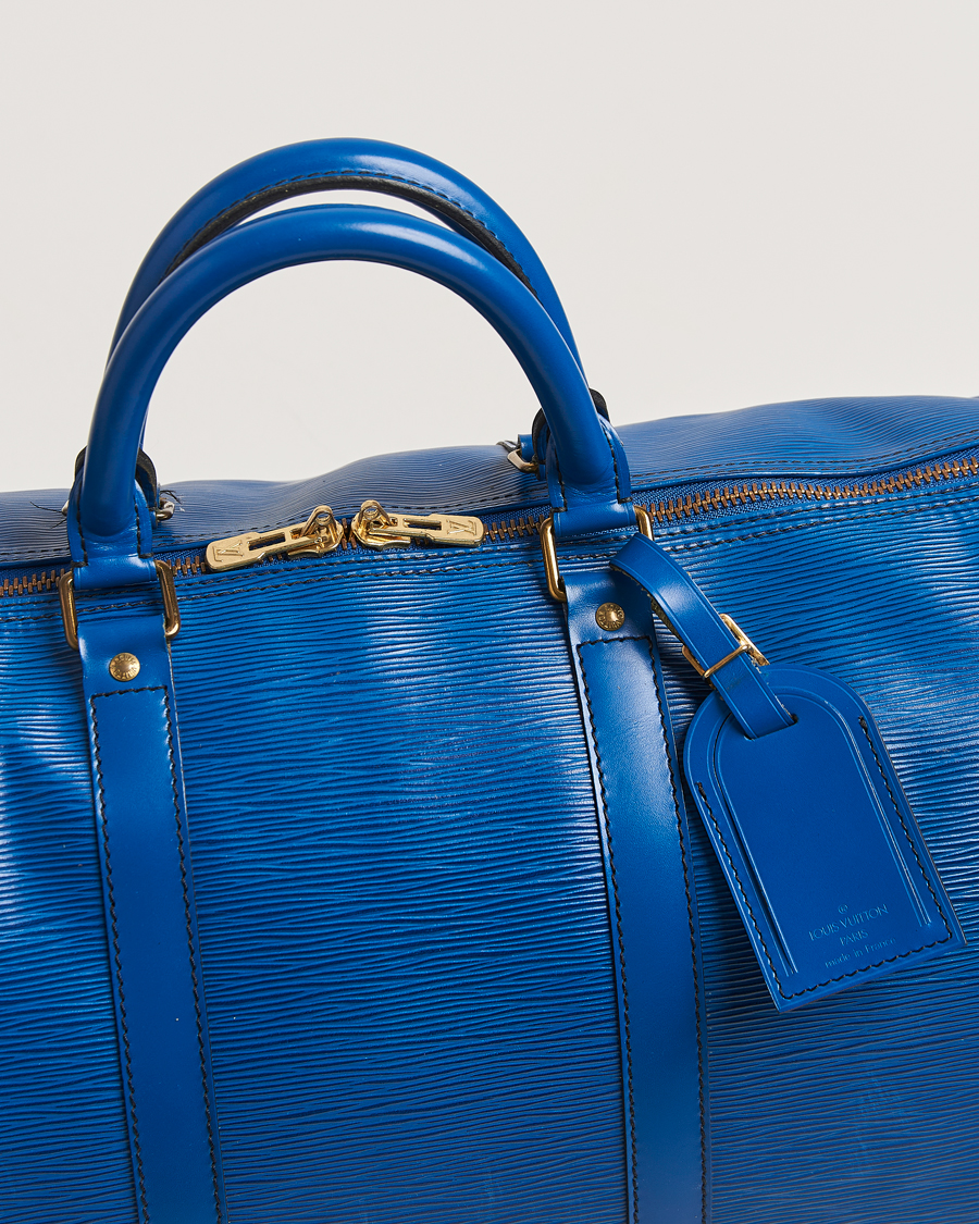 Heren | Louis Vuitton Pre-Owned Keepall 50 Epi Leather Travel Bag Blue | Louis Vuitton Pre-Owned | Keepall 50 Epi Leather Travel Bag Blue