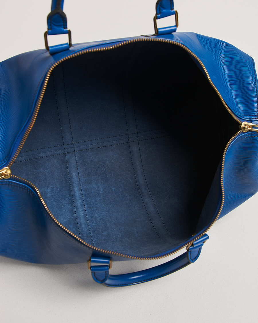 Heren | Louis Vuitton Pre-Owned Keepall 50 Epi Leather Travel Bag Blue | Louis Vuitton Pre-Owned | Keepall 50 Epi Leather Travel Bag Blue
