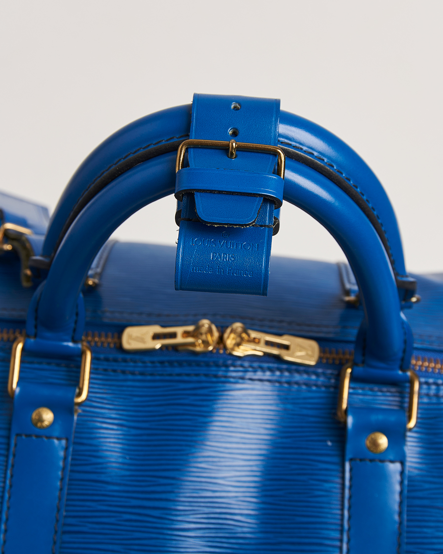 Heren | Louis Vuitton Pre-Owned Keepall 50 Epi Leather Travel Bag Blue | Louis Vuitton Pre-Owned | Keepall 50 Epi Leather Travel Bag Blue