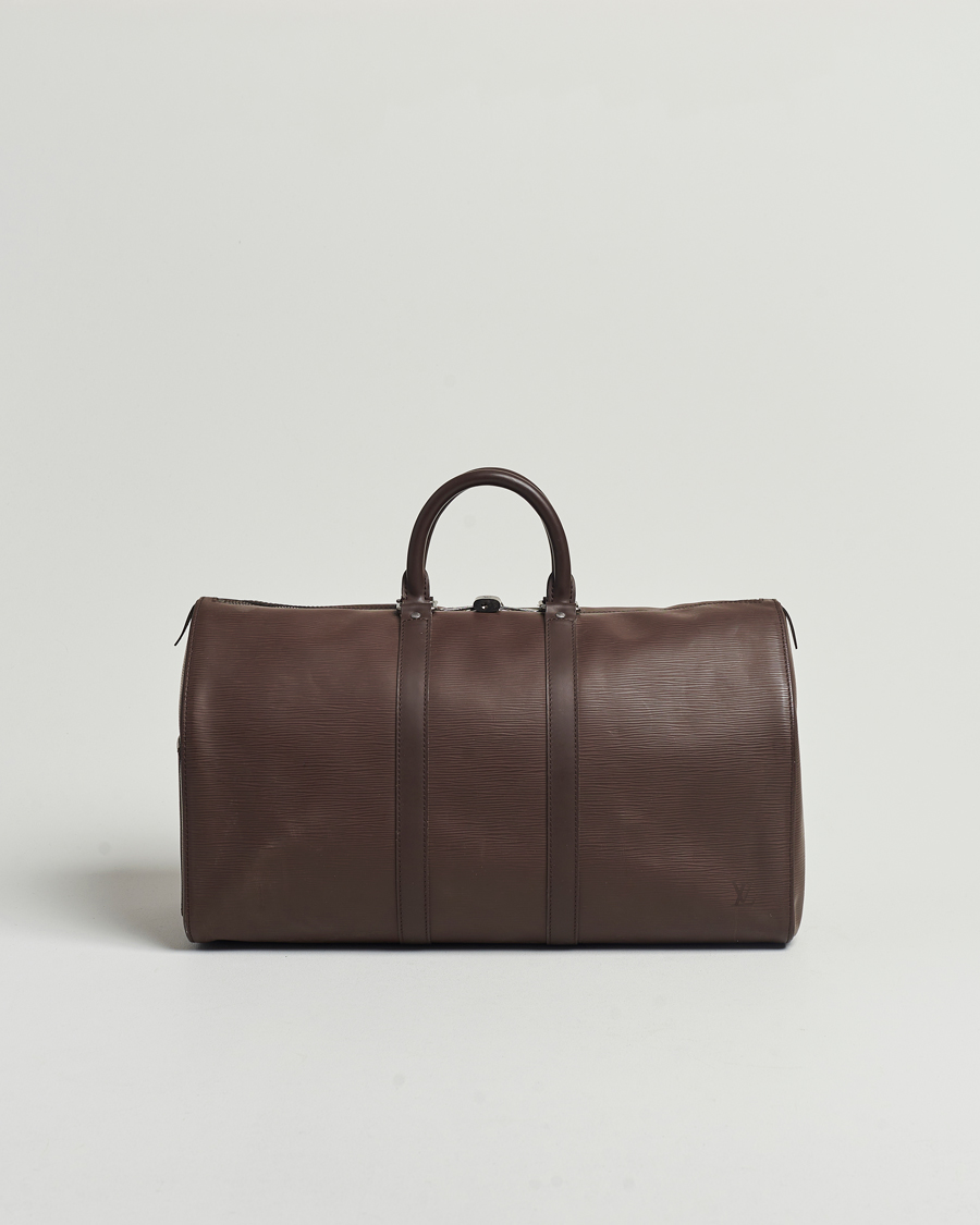 Homme | Louis Vuitton Pre-Owned Keepall 45 Epi Leather Travel Bag Brown | Louis Vuitton Pre-Owned | Keepall 45 Epi Leather Travel Bag Brown