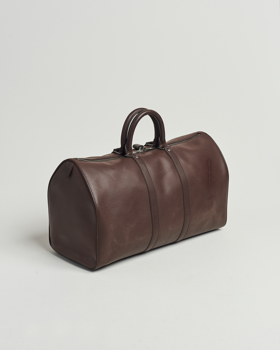 Homme | Louis Vuitton Pre-Owned Keepall 45 Epi Leather Travel Bag Brown | Louis Vuitton Pre-Owned | Keepall 45 Epi Leather Travel Bag Brown