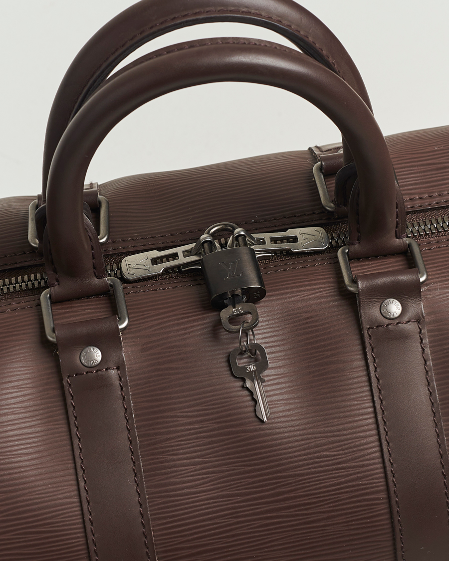 Homme | Louis Vuitton Pre-Owned Keepall 45 Epi Leather Travel Bag Brown | Louis Vuitton Pre-Owned | Keepall 45 Epi Leather Travel Bag Brown