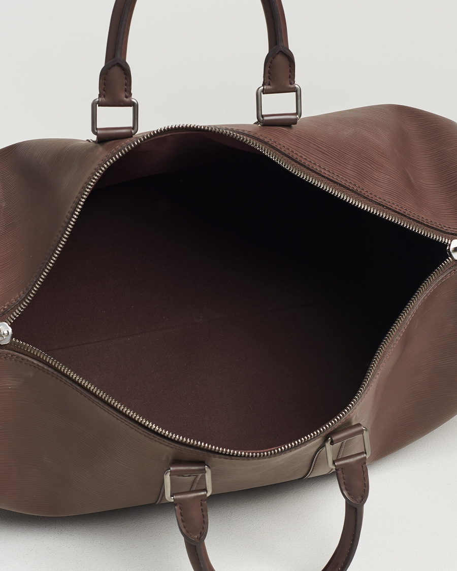 Homme | Louis Vuitton Pre-Owned Keepall 45 Epi Leather Travel Bag Brown | Louis Vuitton Pre-Owned | Keepall 45 Epi Leather Travel Bag Brown