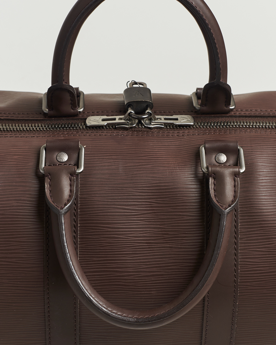 Homme | Louis Vuitton Pre-Owned Keepall 45 Epi Leather Travel Bag Brown | Louis Vuitton Pre-Owned | Keepall 45 Epi Leather Travel Bag Brown
