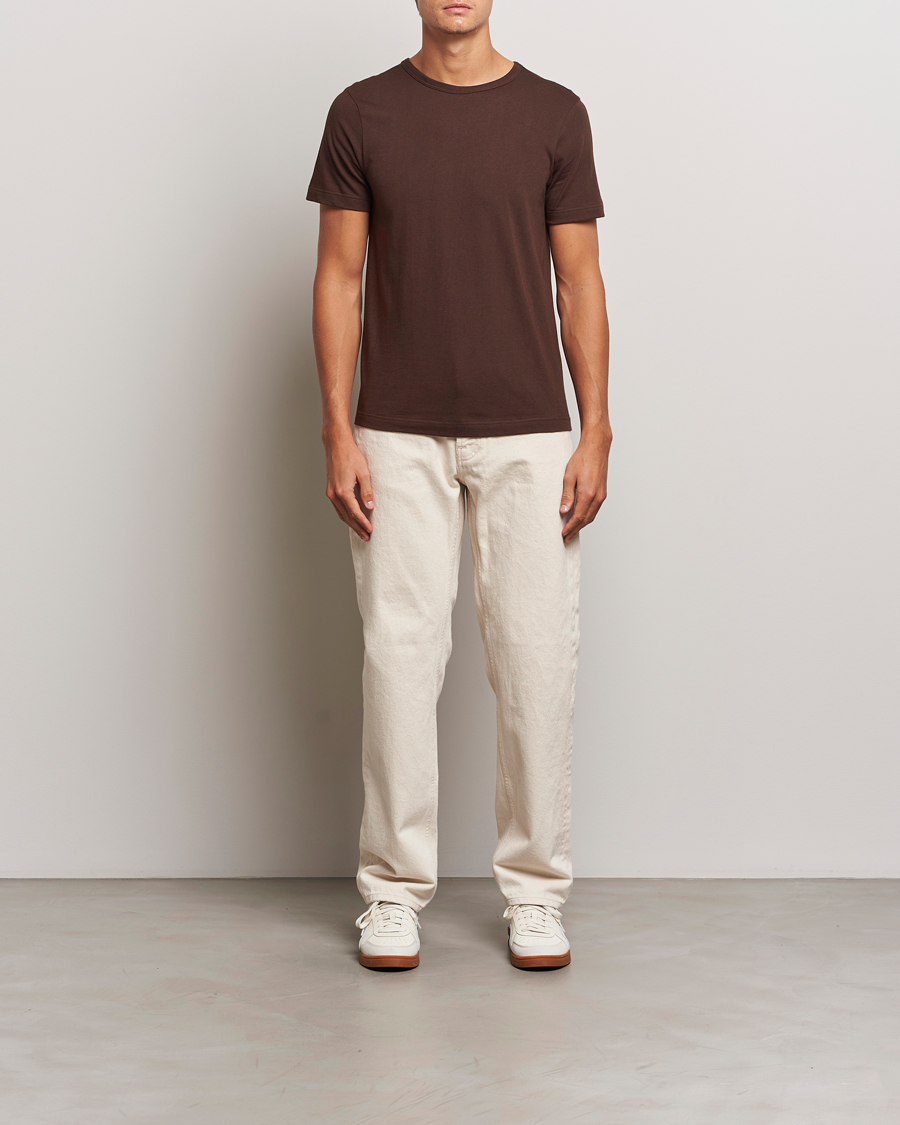 Homme | T-shirts | Merz b. Schwanen | 1950s Classic Loopwheeled T-Shirt Coffee