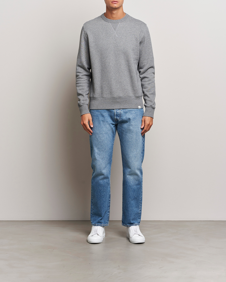 Homme | Pulls Et Tricots | Merz b. Schwanen | Relaxed Fit Vintage Cotton Sweatshirt Grey Melange