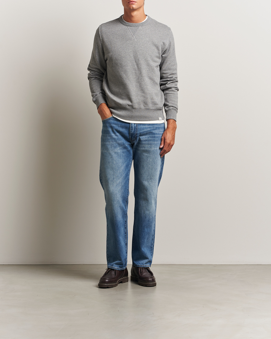Homme | Pulls Et Tricots | Merz b. Schwanen | Relaxed Fit Vintage Cotton Sweatshirt Grey Melange