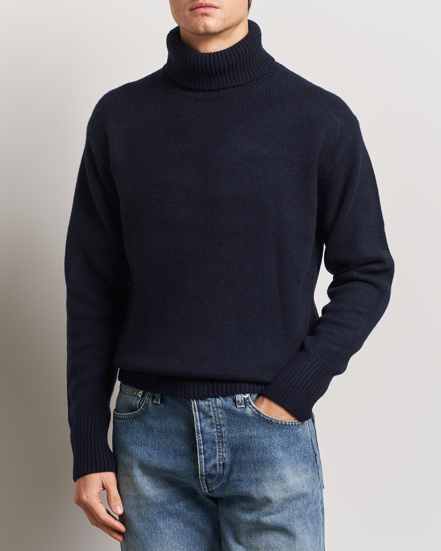 Homme | Pulls Et Tricots | Merz b. Schwanen | Merino/Cashmere Rollneck Dark Navy