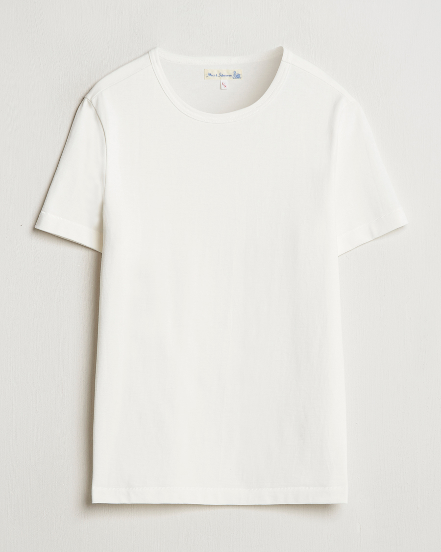 Heren | T-shirts | Merz b. Schwanen | Classic Fit Loopwheeled T-Shirt White
