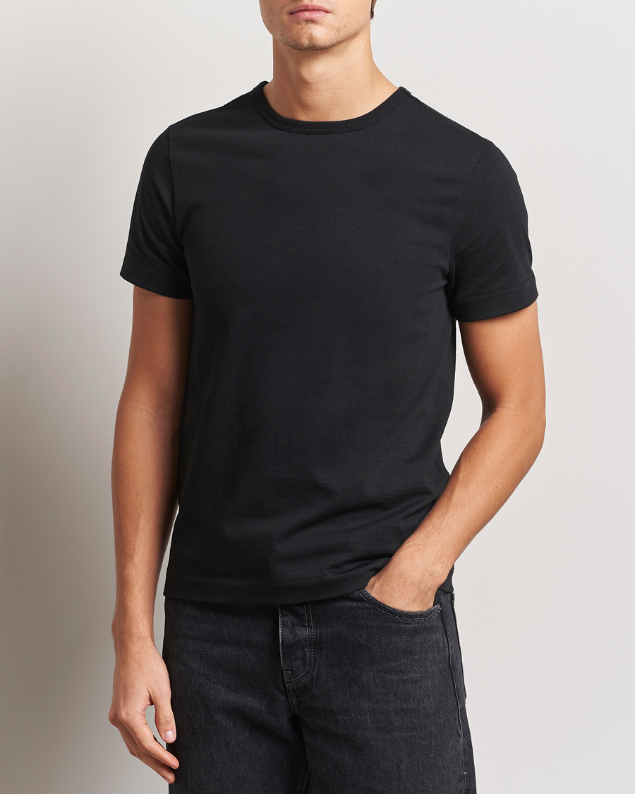 Homme | T-shirts | Merz b. Schwanen | Classic Fit Loopwheeled T-Shirt Black