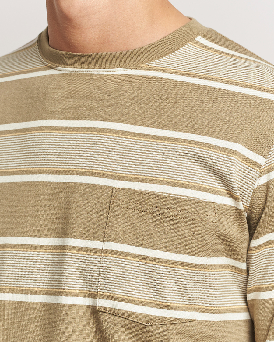 Homme | T-shirts | BEAMS PLUS | Wide Stripe Pocket T-Shirt Olive