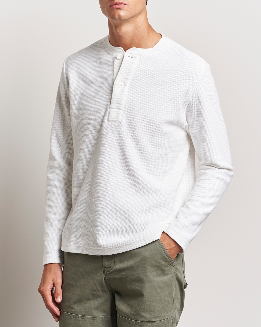 Heren | Truien | BEAMS PLUS | Waffle Cotton Henley White