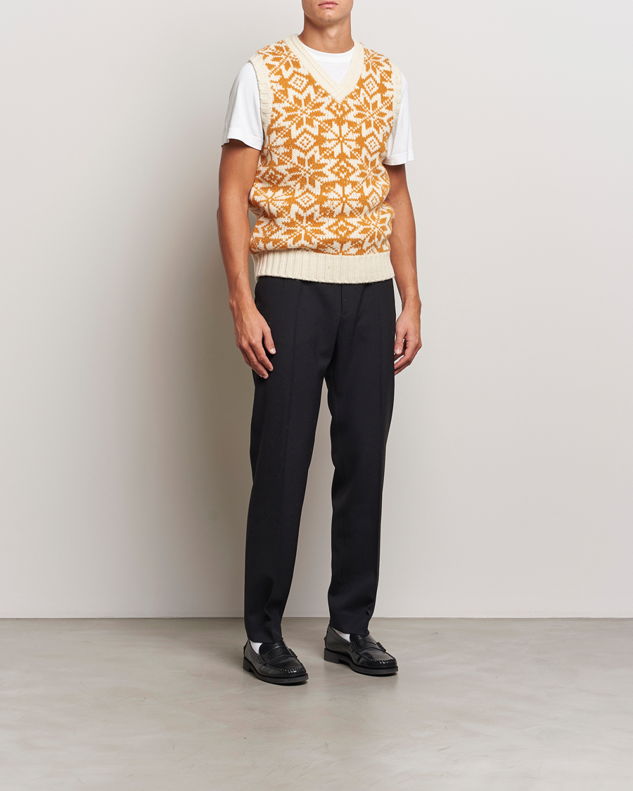 Homme | Pulls Et Tricots | BEAMS PLUS | Snow Pattern Knit Vest Gold