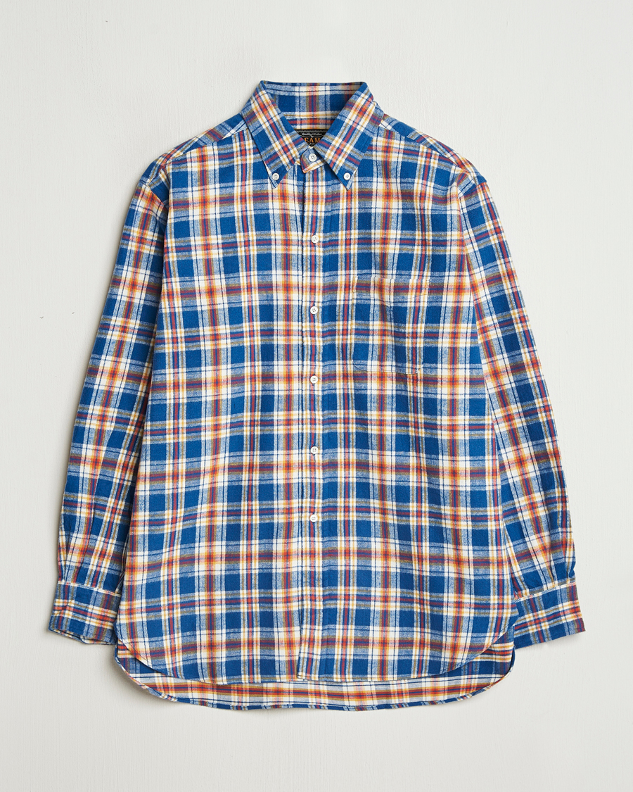 Homme | Chemises | BEAMS PLUS | Brushed Flannel Button Down Shirt Blue