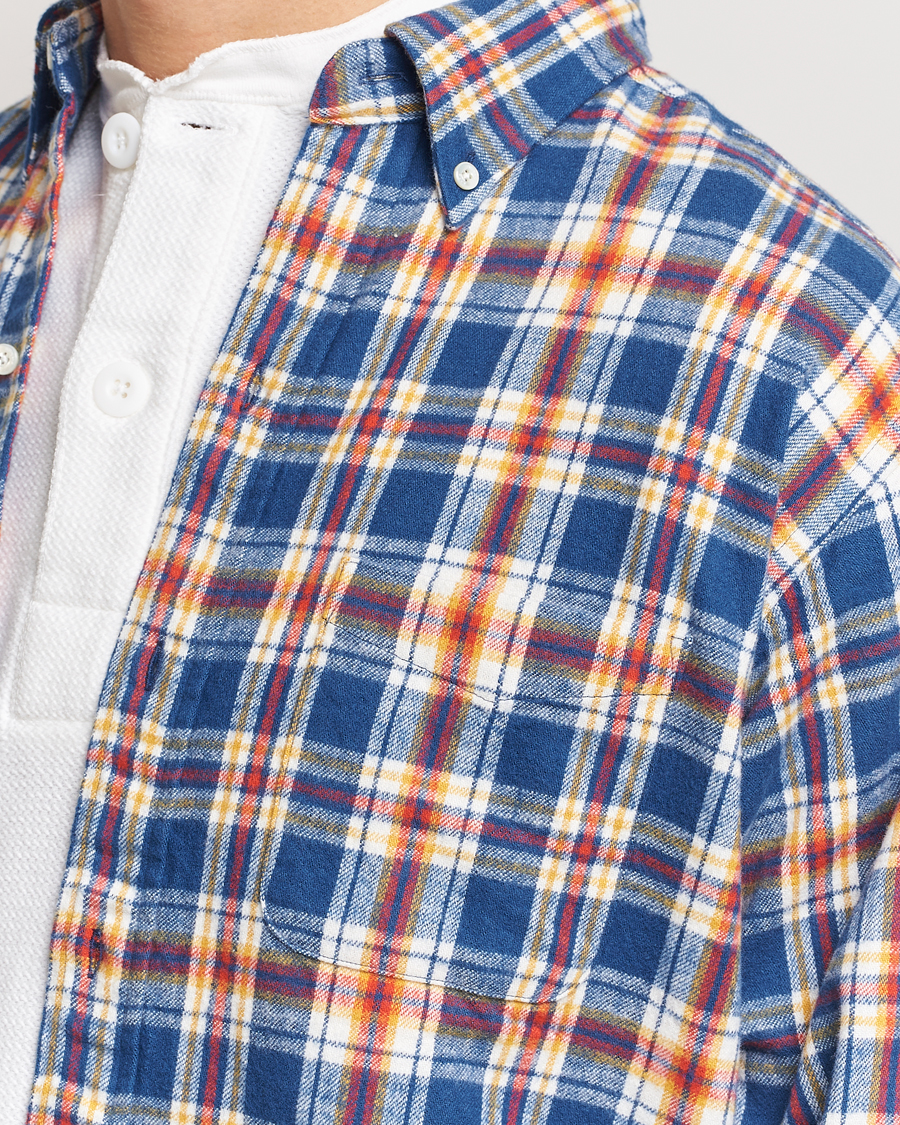 Homme | Chemises | BEAMS PLUS | Brushed Flannel Button Down Shirt Blue