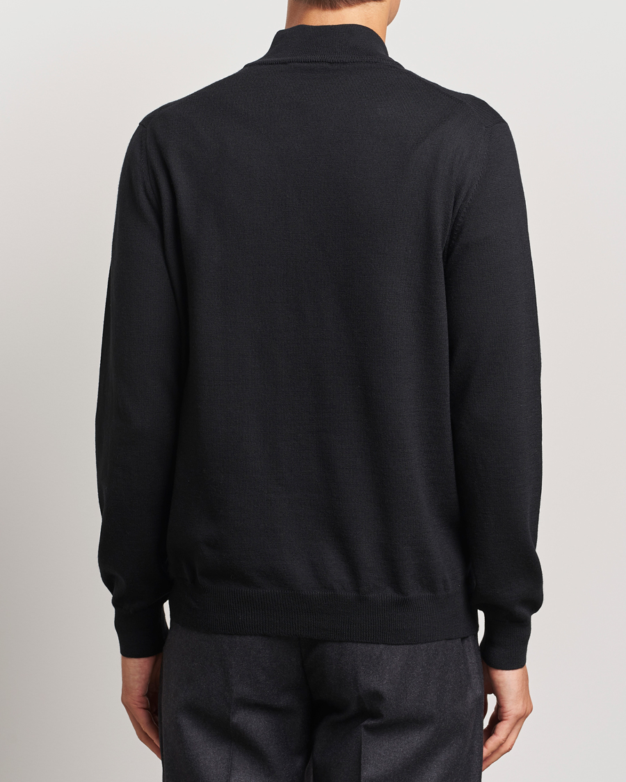 Homme | Pulls Et Tricots | Gran Sasso | Merino Fashion Fit Half Zip Black