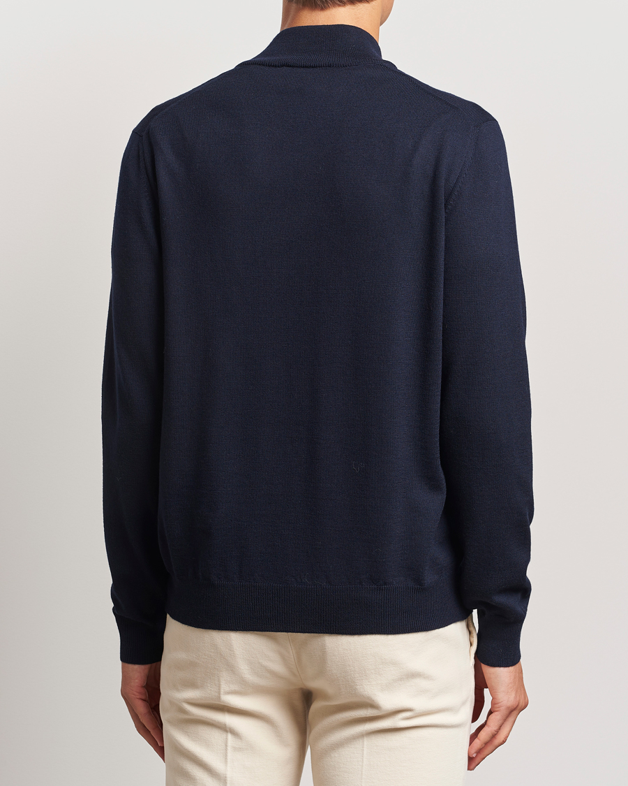Homme | Pulls Et Tricots | Gran Sasso | Merino Fashion Fit Half Zip Navy