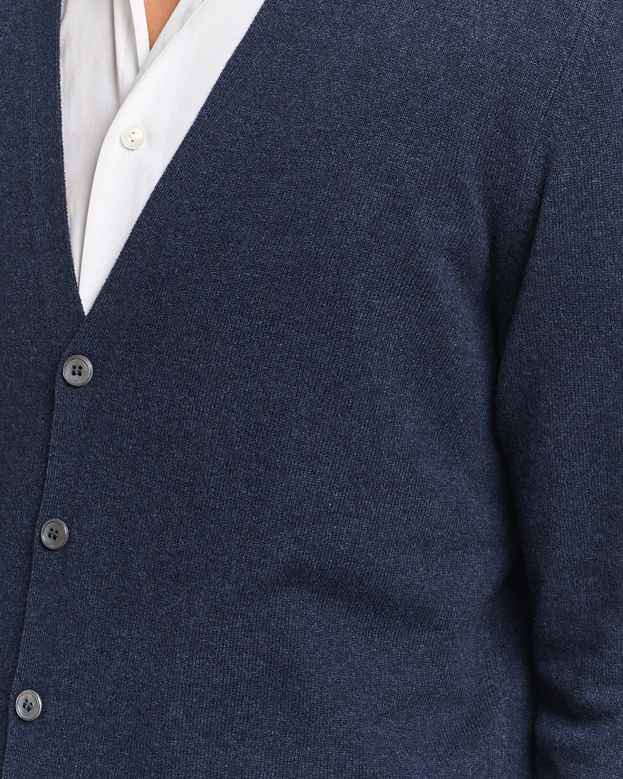 Homme | Pulls Et Tricots | Gran Sasso | Wool/Cashmere Cardigan Navy Melange