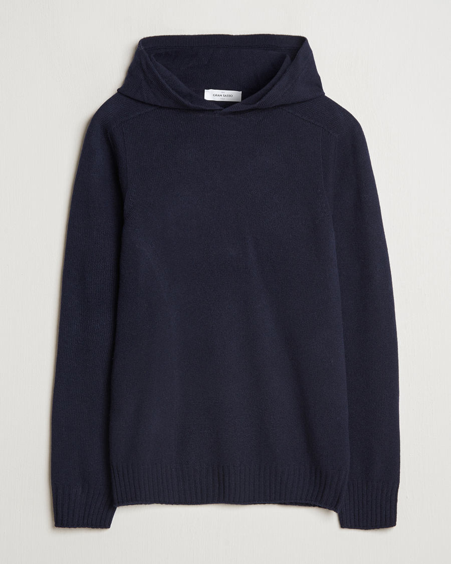 Homme | Pulls Et Tricots | Gran Sasso | Wool Hoodie Navy