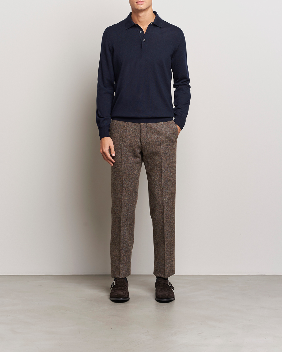 Homme | Pulls Et Tricots | Gran Sasso | Merino Fashion Fit Polo Navy