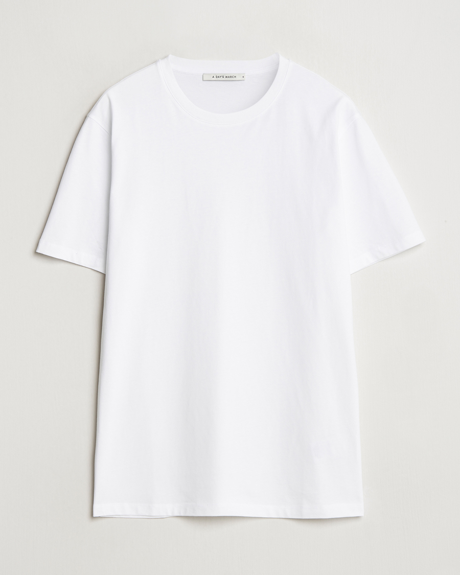 Heren | T-shirts | A Day's March | Midweight T-Shirt White