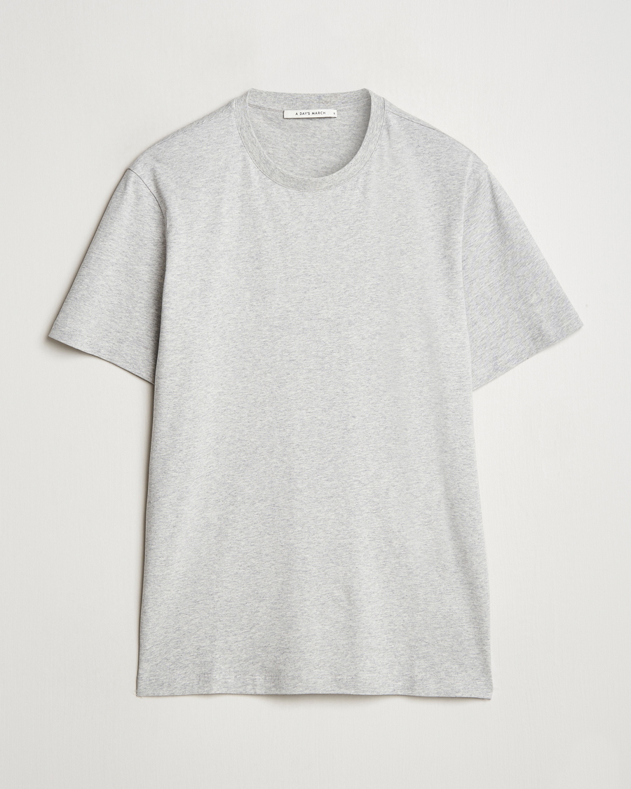 Heren | T-shirts | A Day's March | Midweight T-Shirt Grey Melange