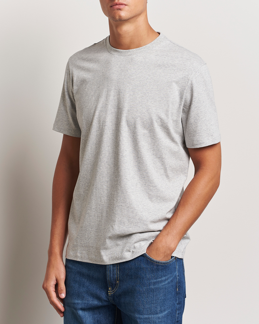 Heren | T-shirts | A Day's March | Midweight T-Shirt Grey Melange