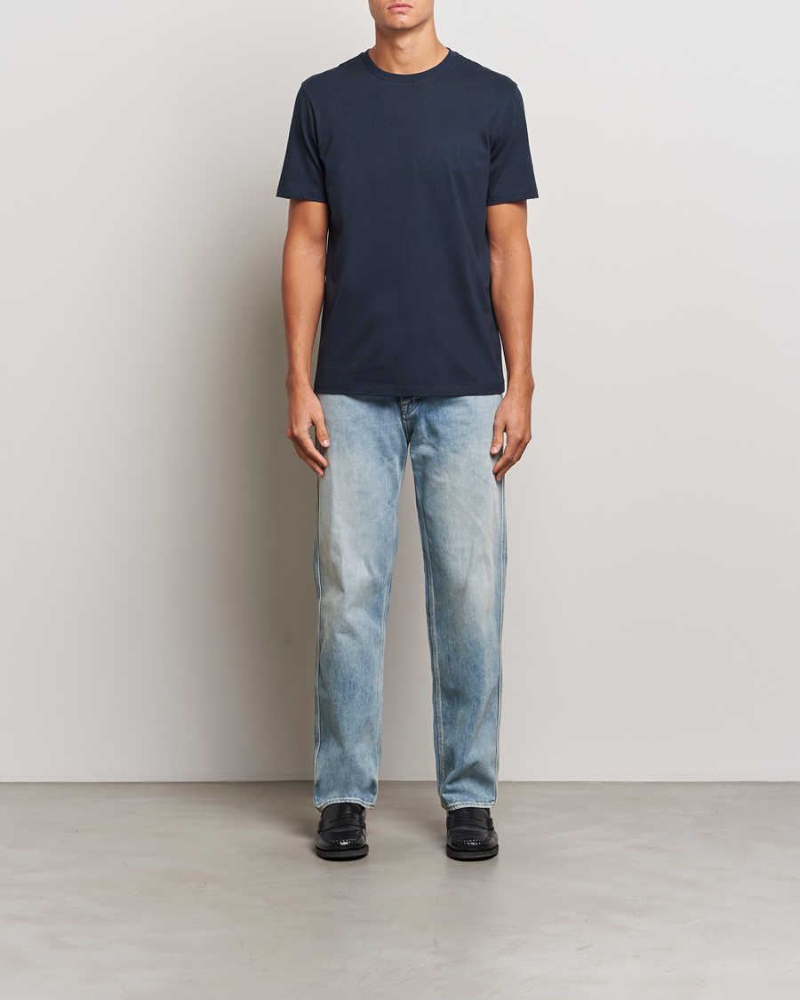 Heren | T-shirts | A Day's March | Midweight T-Shirt Navy