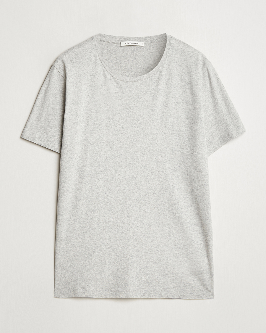 Heren | T-shirts | A Day's March | Lightweight T-Shirt Grey Melange