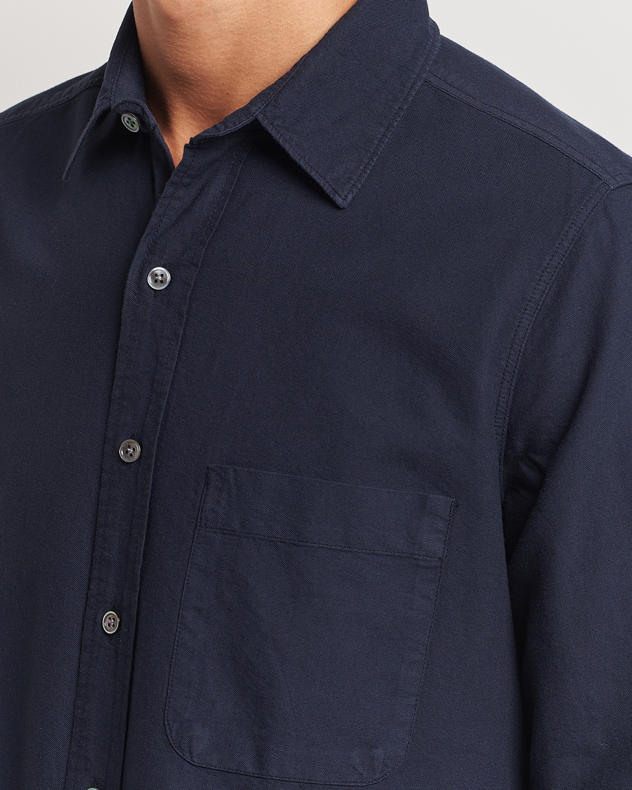 Heren | Overhemden | A Day's March | Mason Dyed Oxford Shirt Navy