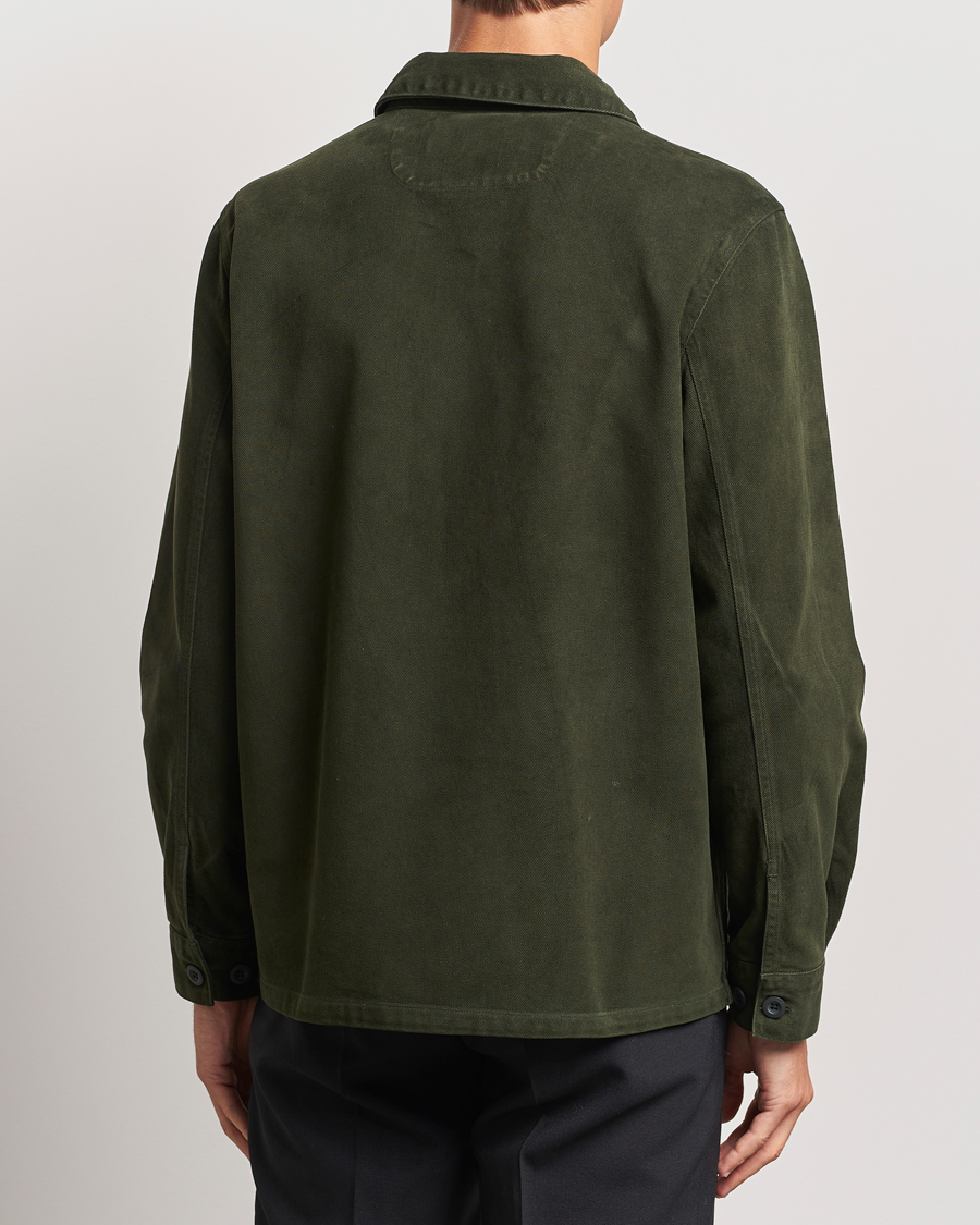 Heren | Overhemden | A Day's March | Algot Cotton Lyocell Overshirt Deep Green