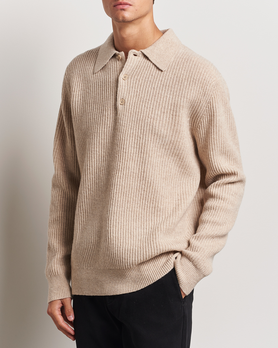 Homme | Pulls Et Tricots | A Day's March | Dover Lambswool Polo Sand Melange