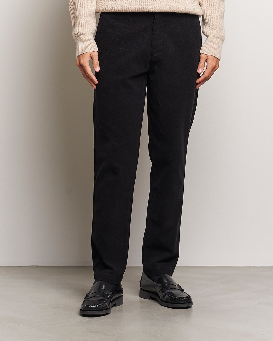 Heren | Broeken | A Day's March | Miller Cotton/Lyocell Trousers Black