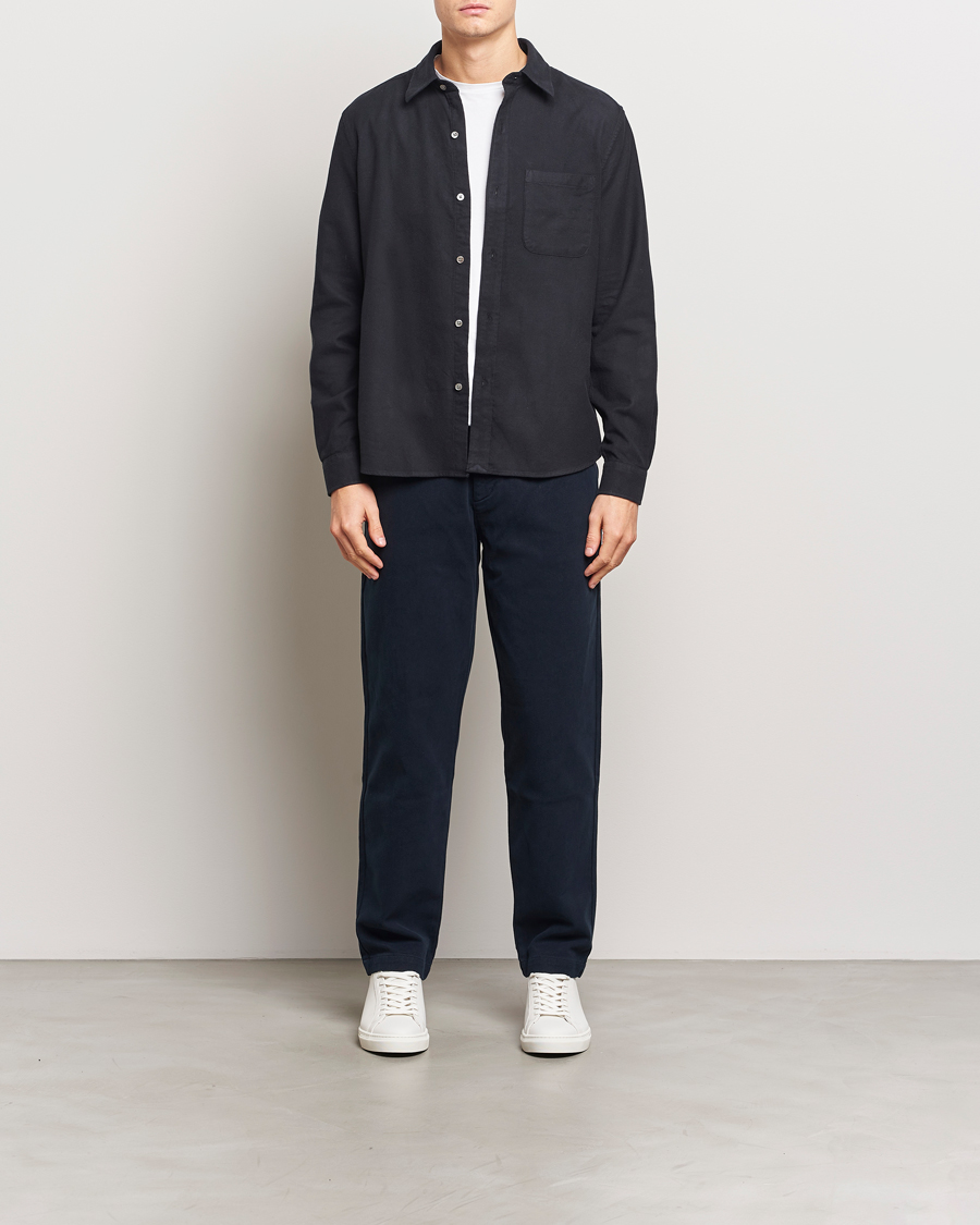 Homme | Chemises | A Day's March | Newark Flannel Shirt Black