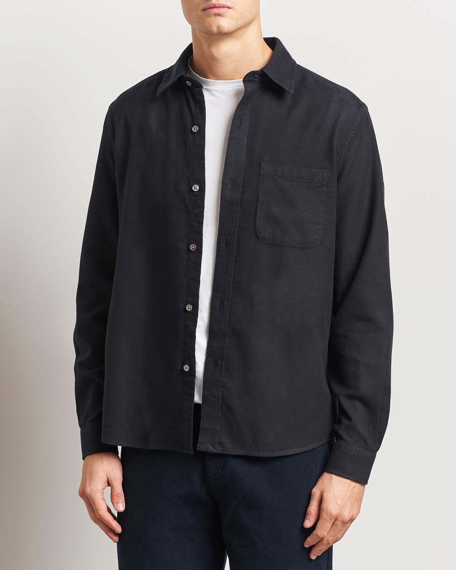 Homme | Chemises | A Day's March | Newark Flannel Shirt Black