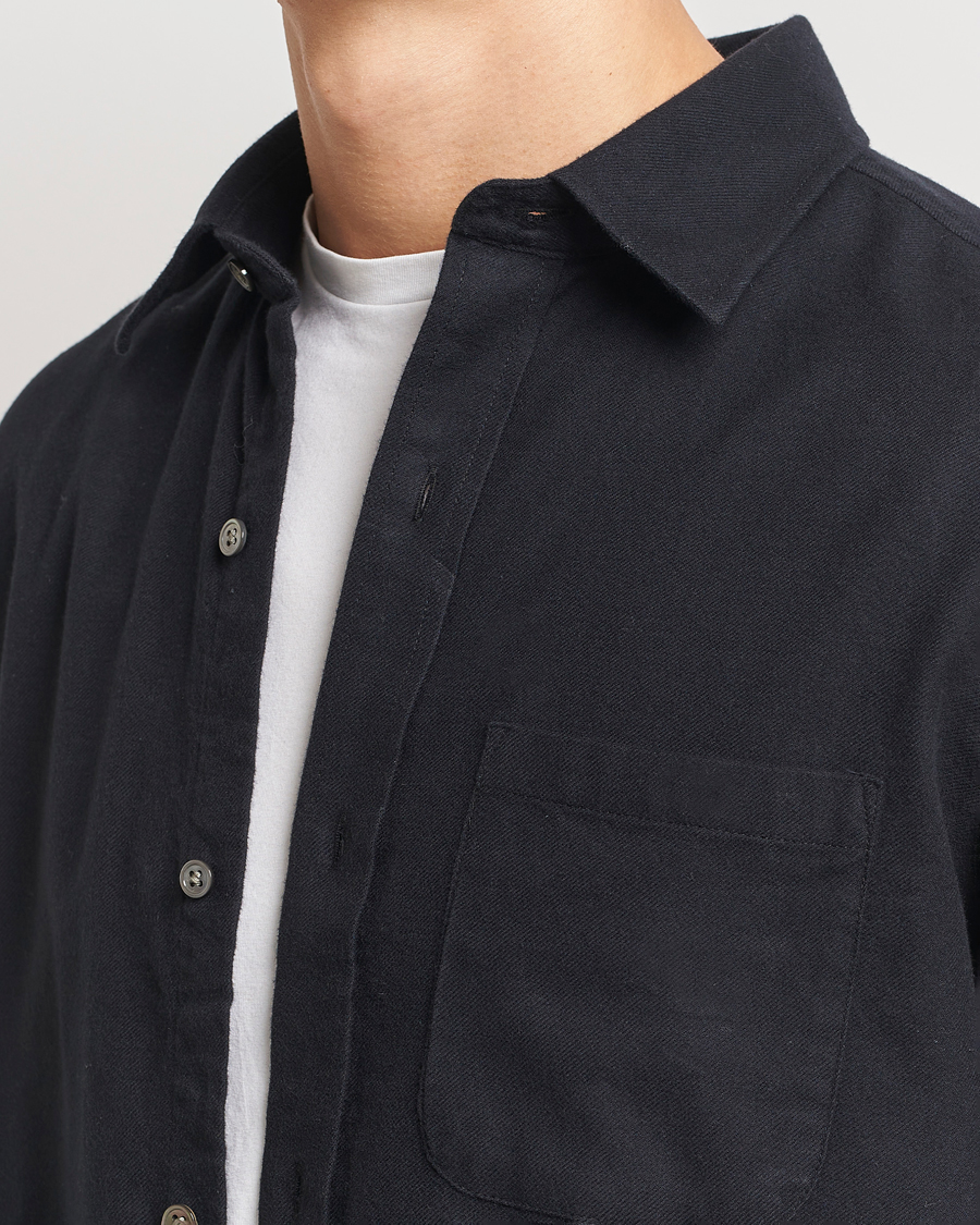 Homme | Chemises | A Day's March | Newark Flannel Shirt Black