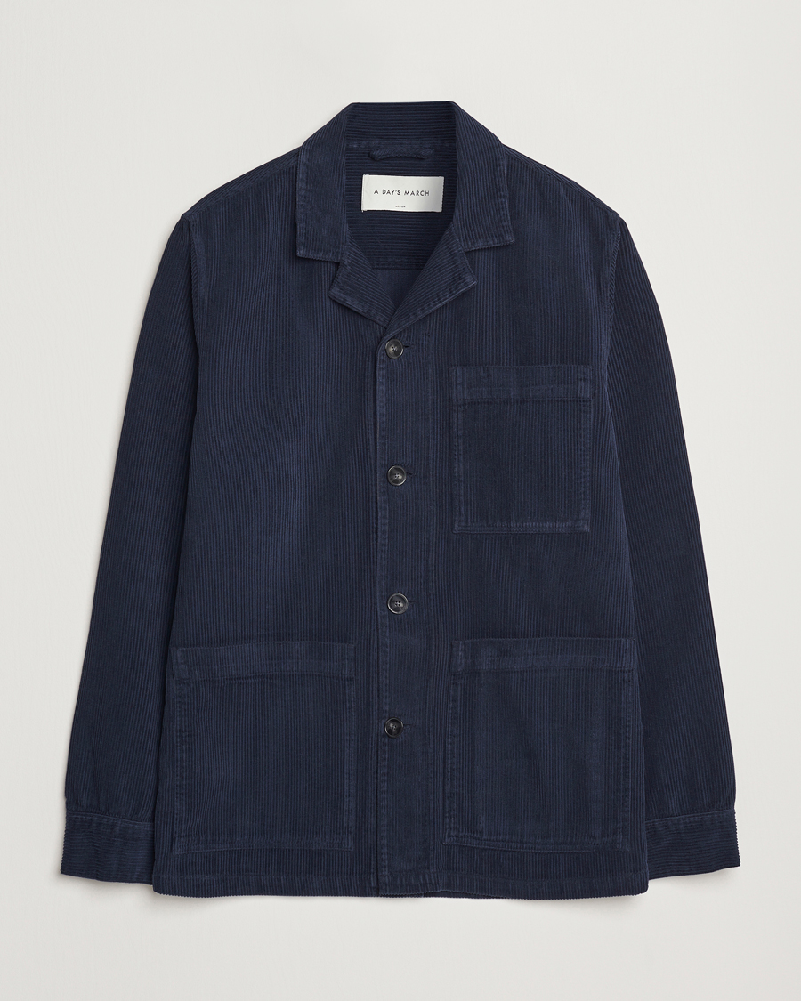 Homme | Chemises | A Day's March | Banagher Corduroy Overshirt Navy