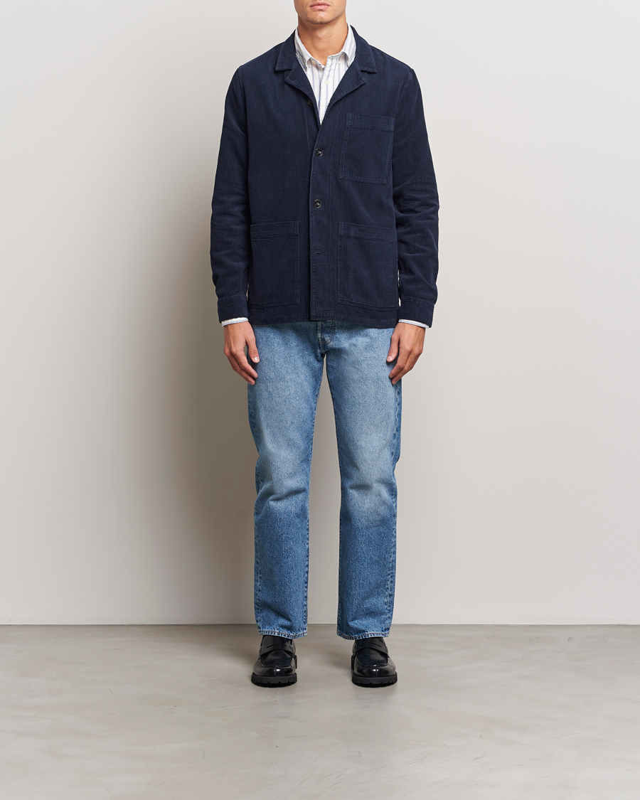 Homme | Chemises | A Day's March | Banagher Corduroy Overshirt Navy