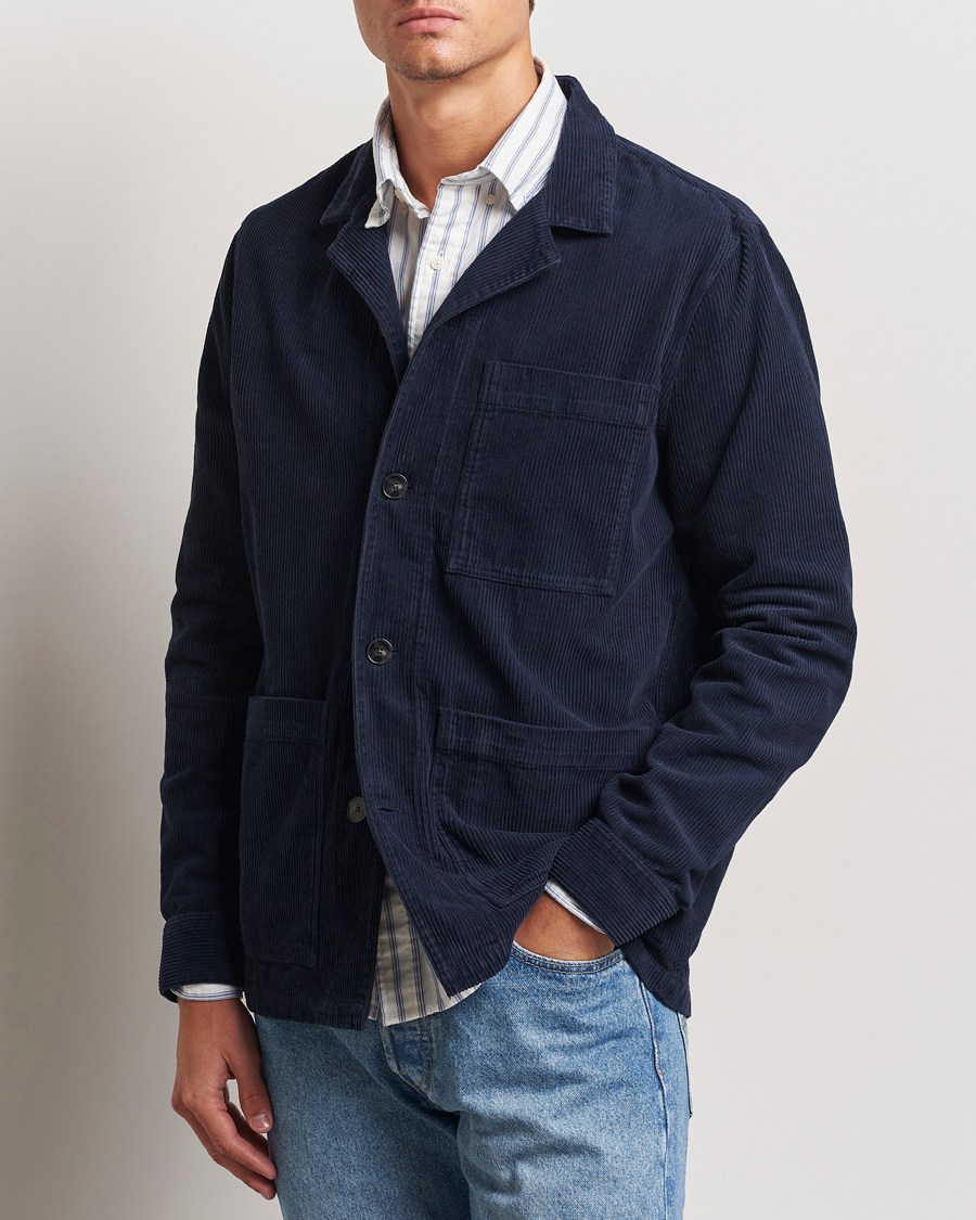 Homme | Chemises | A Day's March | Banagher Corduroy Overshirt Navy