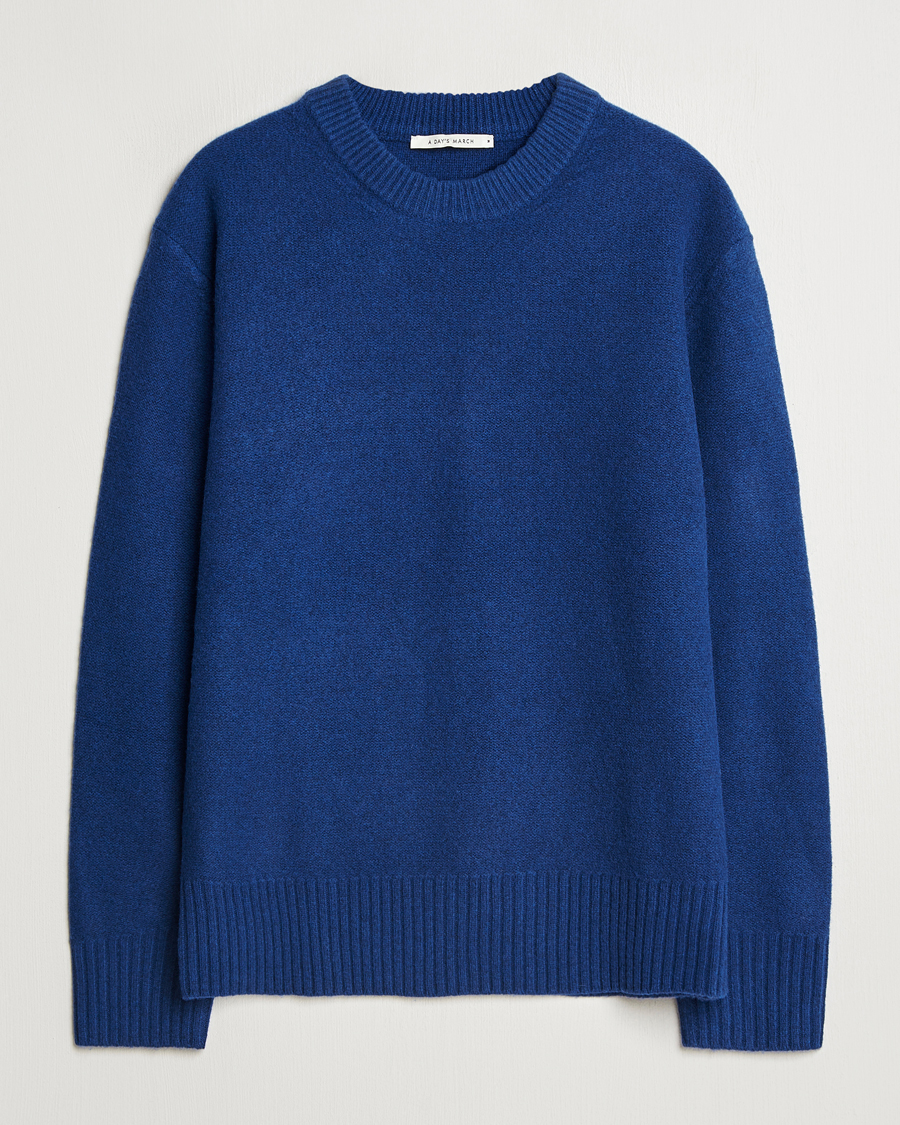 Homme | Pulls Et Tricots | A Day's March | Tietar Boiled Merino Sweater Blue