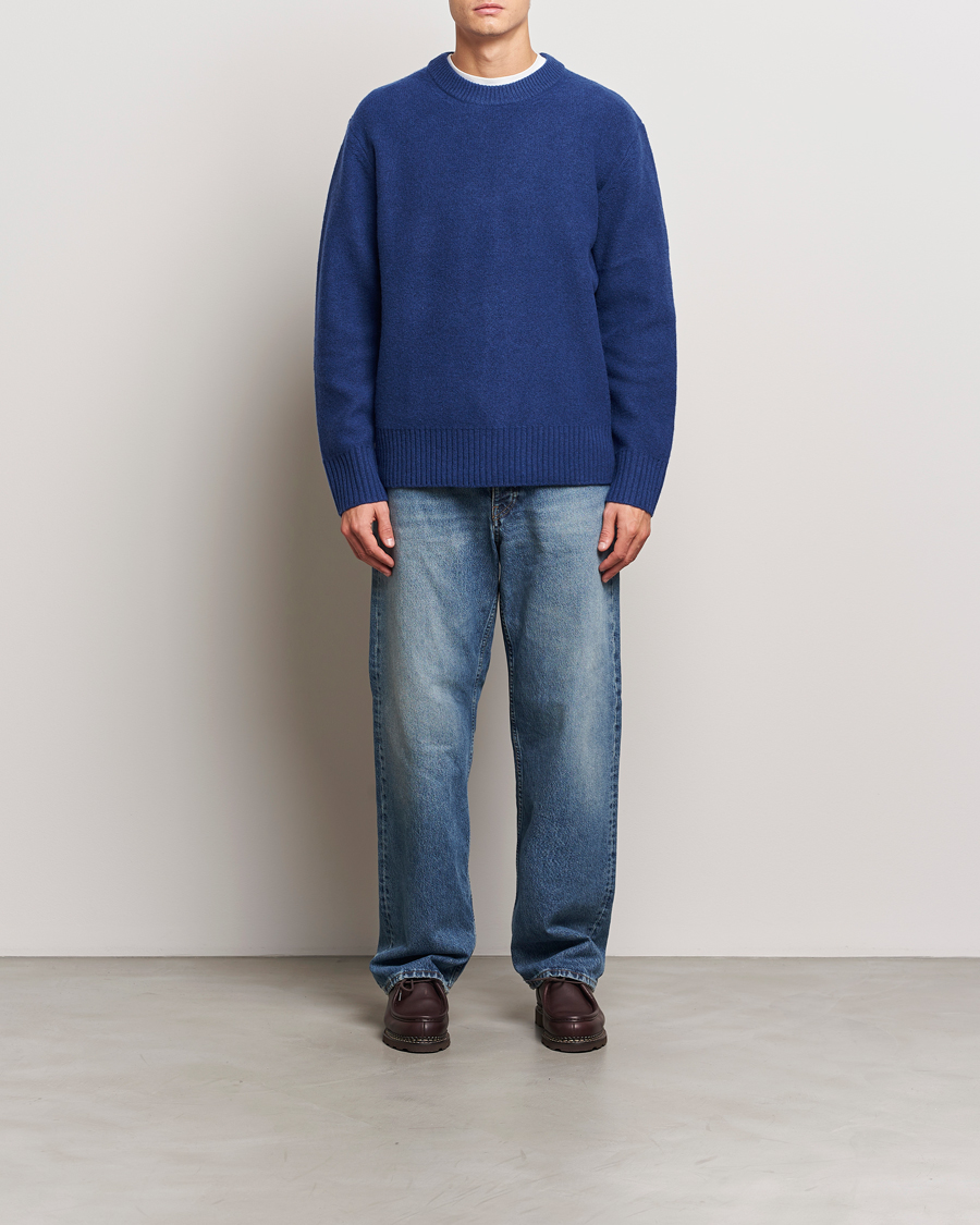 Homme | Pulls Et Tricots | A Day's March | Tietar Boiled Merino Sweater Blue